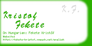 kristof fekete business card